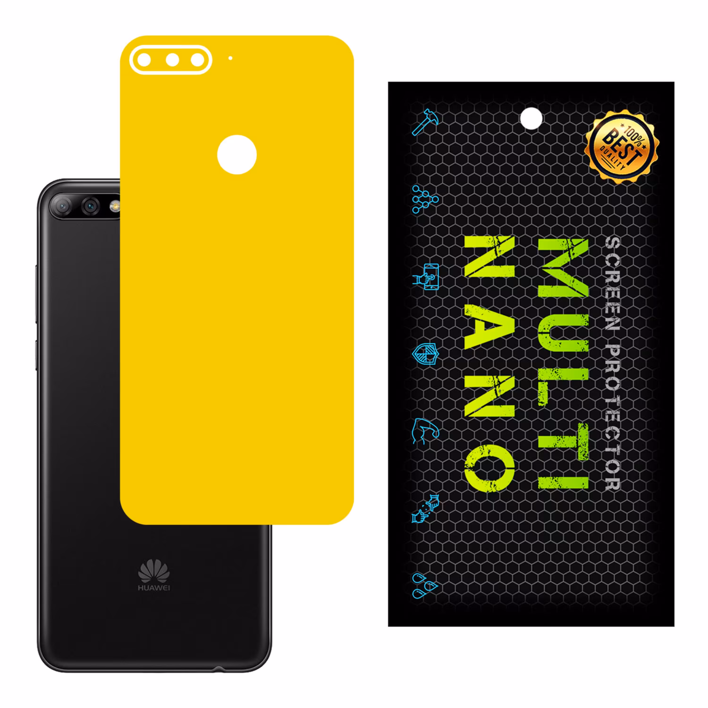 برچسب پوششی MultiNano مدل X-F1M-Yellow برای پشت موبایل هوآوی Nova 2 Lite