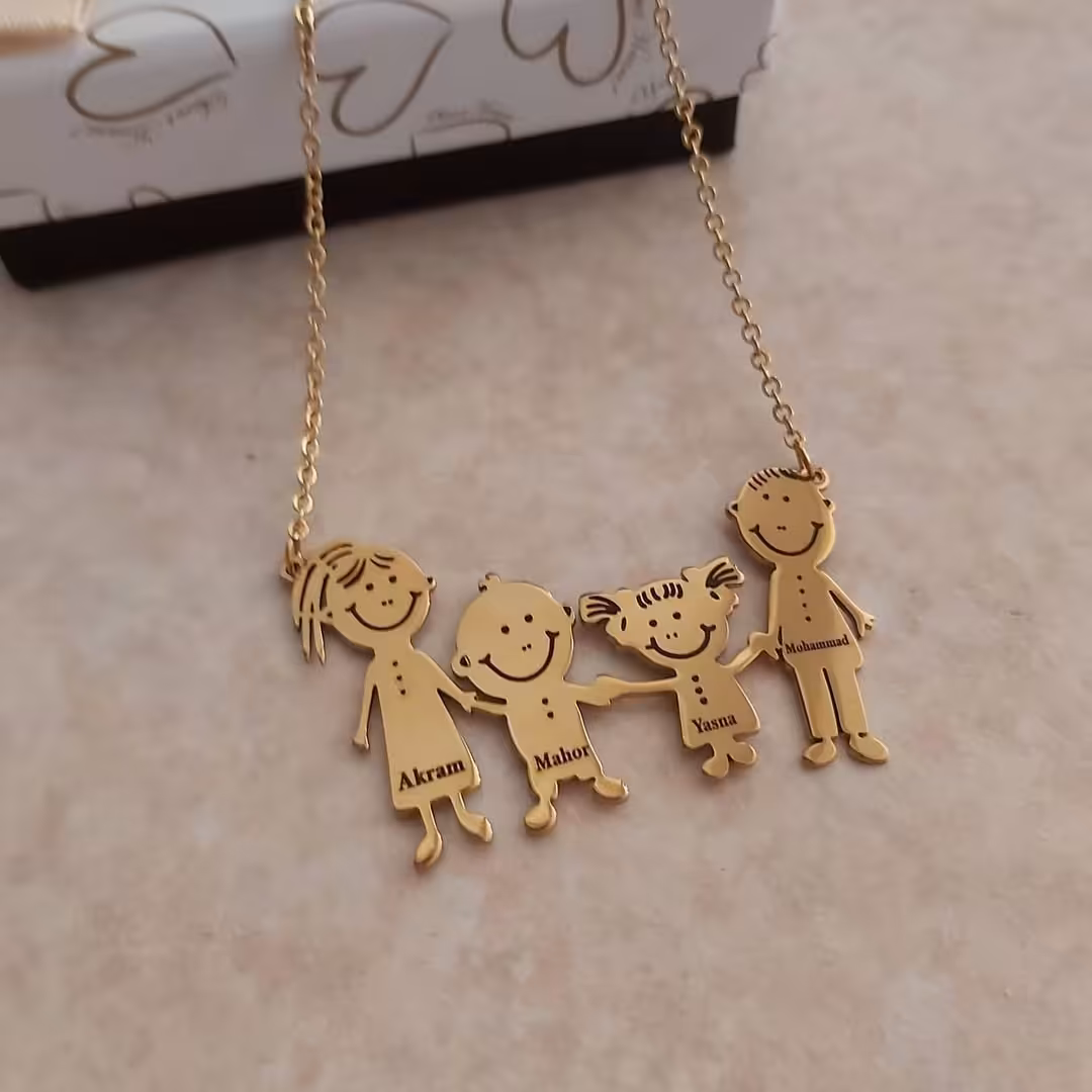 گردنبند خانواده استیل رنگ ثابت 