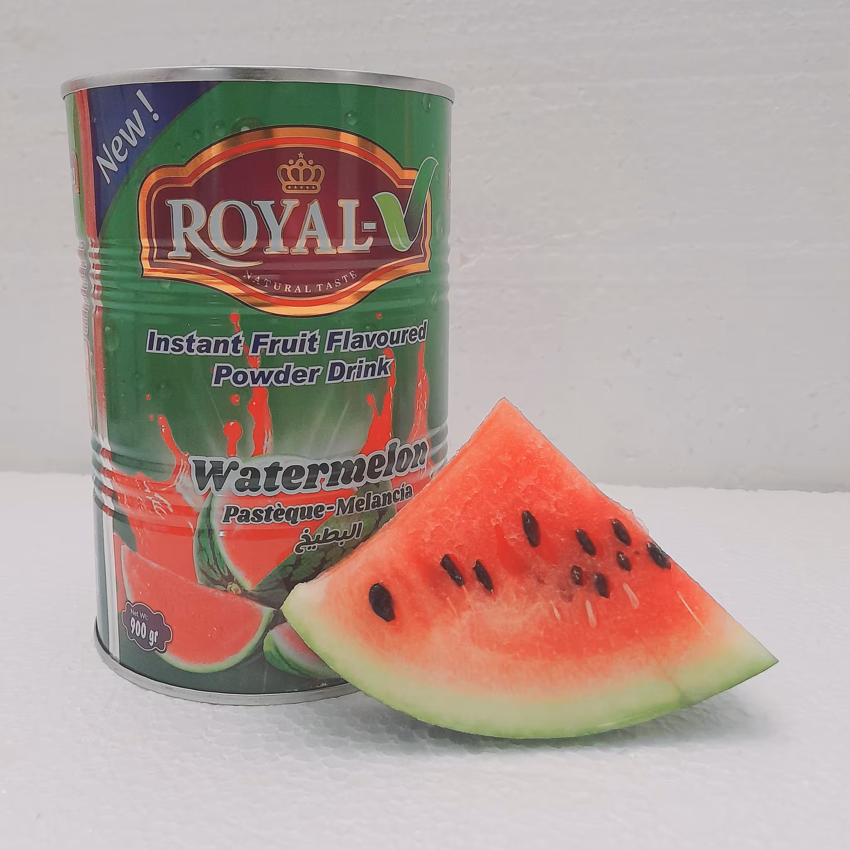 پودر شربت فوری 900 گرمی رویال با طعم  فوق العاده هندوانه باغلظت بالا  و عطر و طعم خاص