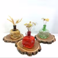 بطری رنگی دستسازگلدان شیشه ای آبلیموخوری بطری گلاب بطری روغن زیتون شیشه دستساز 