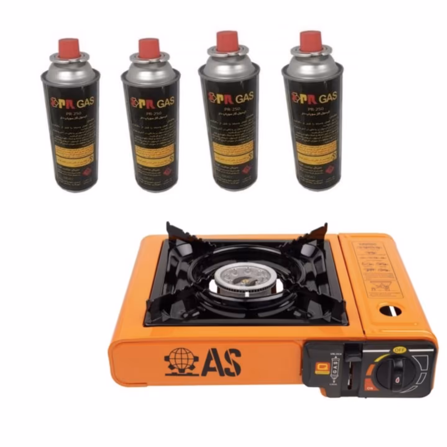 اجاق گاز مسافرتی  به همراه چهار عدد کپسول 