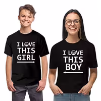 تیشرت ولنتاین فشن لاین valen 7 دو عددی | مشکی/سفید