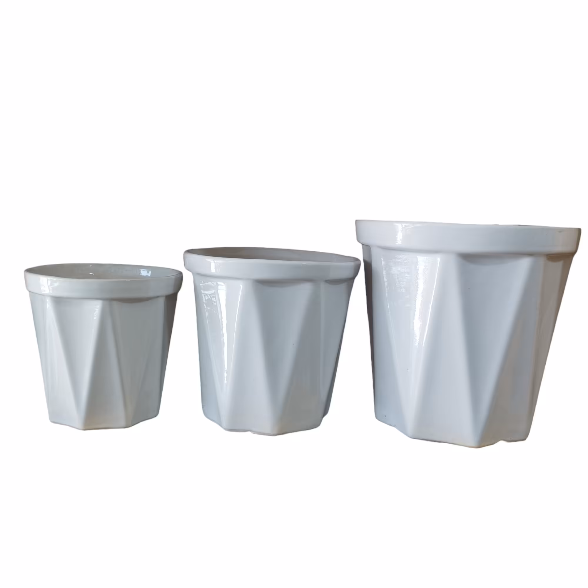 گلدان سرامیکی مدل سطلی 3 تایی