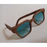 عینک چوبی دودی دستساز  زنانه و مردانه  طرح خاتم ( UV400 و Polar )