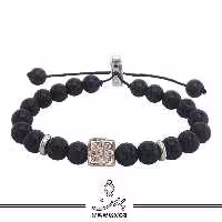 دستبند مردانه و زنانه  نقره و اونیکس پرمون مدل لوتوس