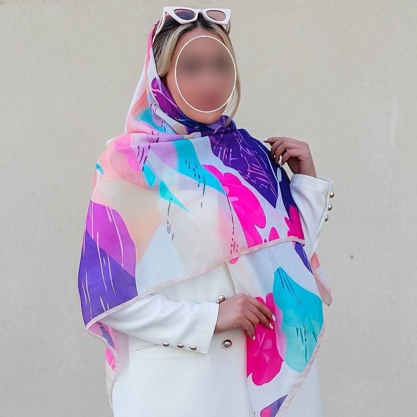 روسری نخی و شاد آبرنگی کد 34
