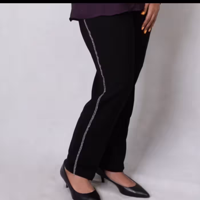 شلوار مرویجت مجلسی مشکی بغل نگینی سایز 44 الی 74  