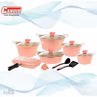 سرویس قابلمه 15 پارچه کاندید مدل کاپری رنگ گلبهی