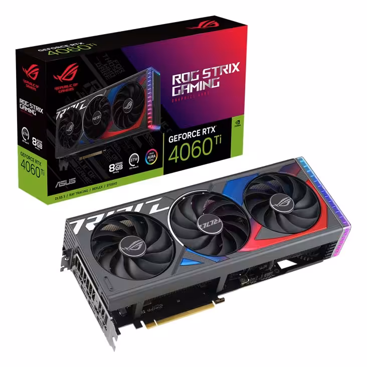 خرید کارت گرافیک ایسوس ROG Strix GeForce RTX™ 4060 Ti 8GB GDDR6 با بهترین قیمت