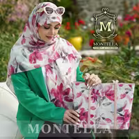 ست کیف مخمل و روسری نخی برند مونتلا  طرح گلسا(ارسال به سراسر کشور)