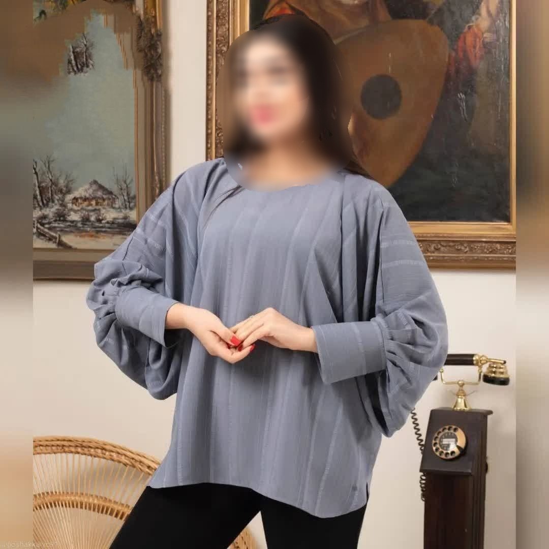 بلوز مجلسی زنانه مدل لش و آستین کیمونو فری سایز مناسب سایز 48تا 54