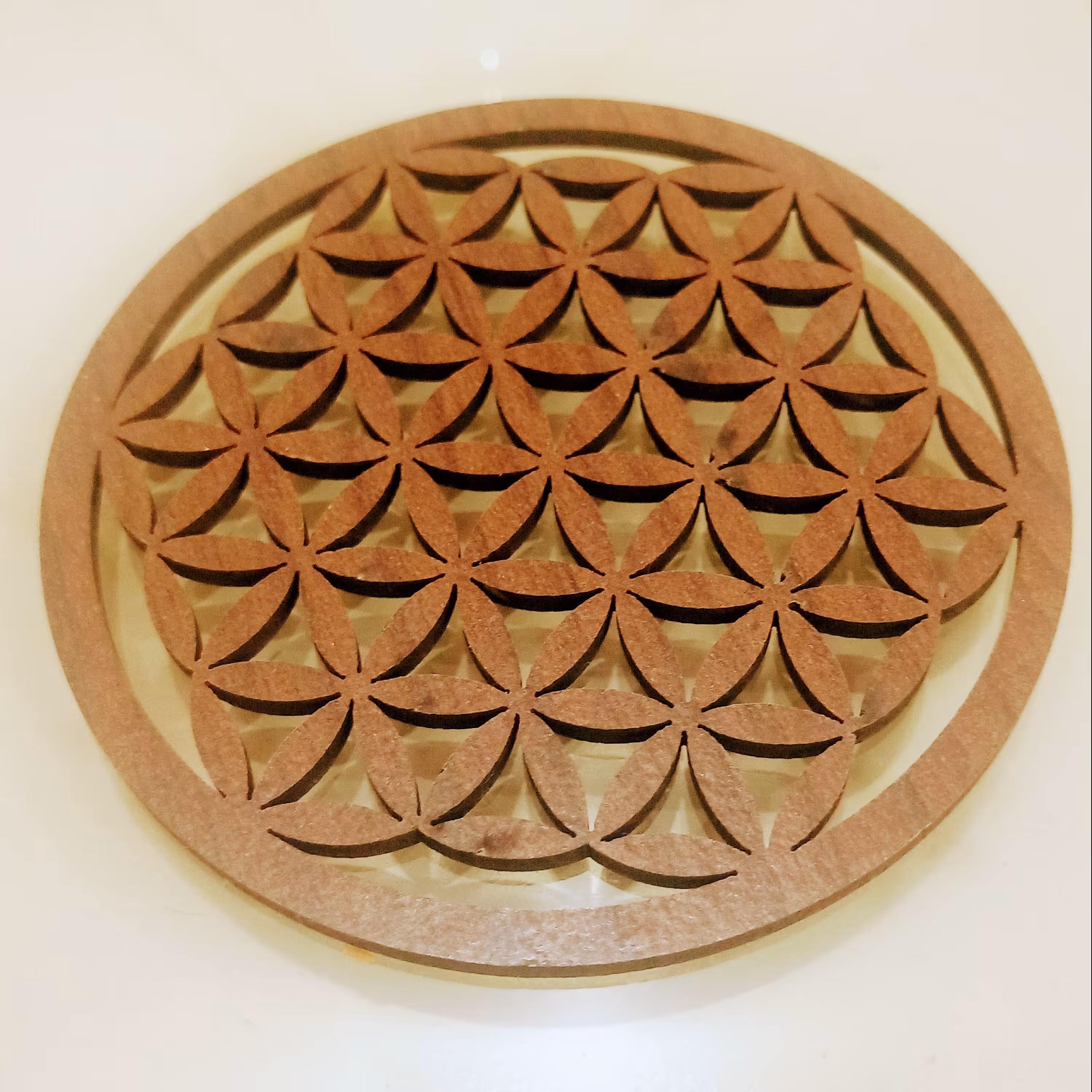 زیر لیوانی چوبی طرح دایره و 6 ظلعی ، چوبی ، پک 6 عددی 