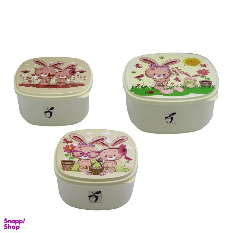 ظرف نگهدارنده طرح خرگوش کد YP-MORABAEI-03 بسته 3 عددی