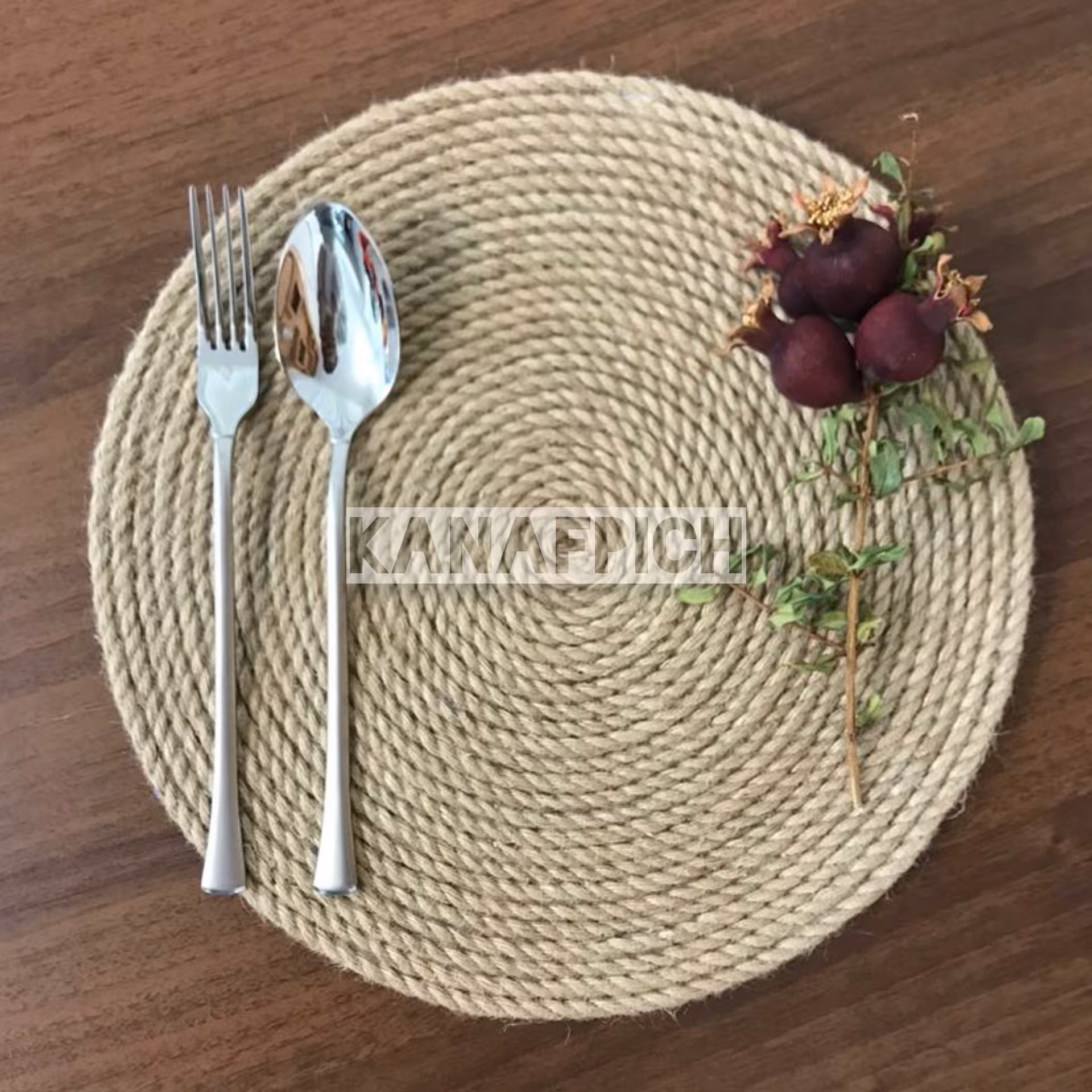 زیربشقابی کنفی دست‌ساز (قطر 32سانتیمتر)