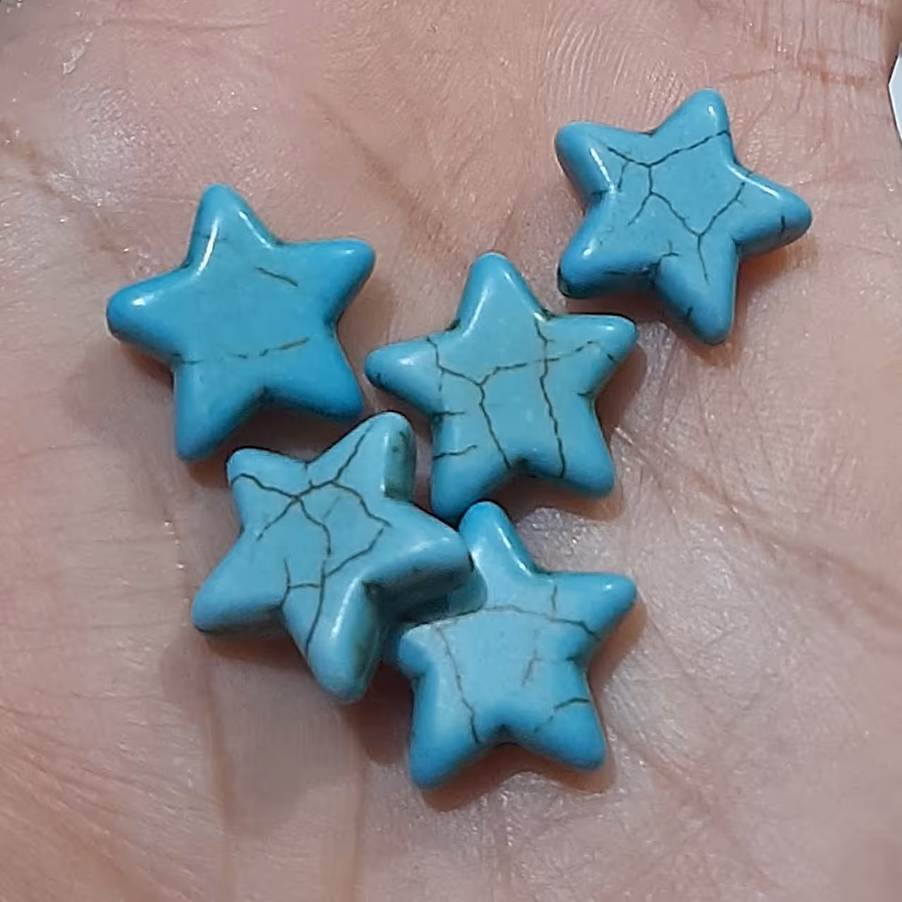 مهره فیروزه ای. ستاره ای . ده عددی .