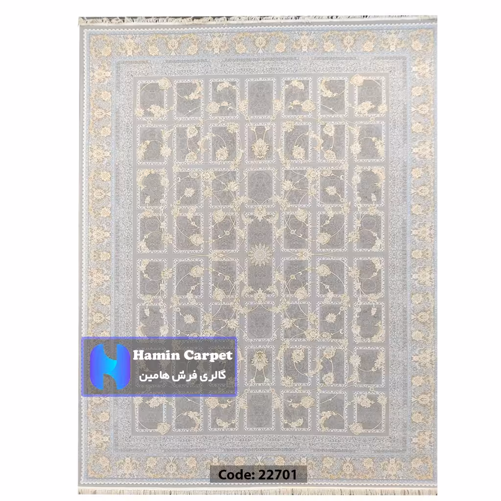 فرش 9 متری 1200 شانه تراکم 3600  نخ اکلریک گل برجسته کد AR22701