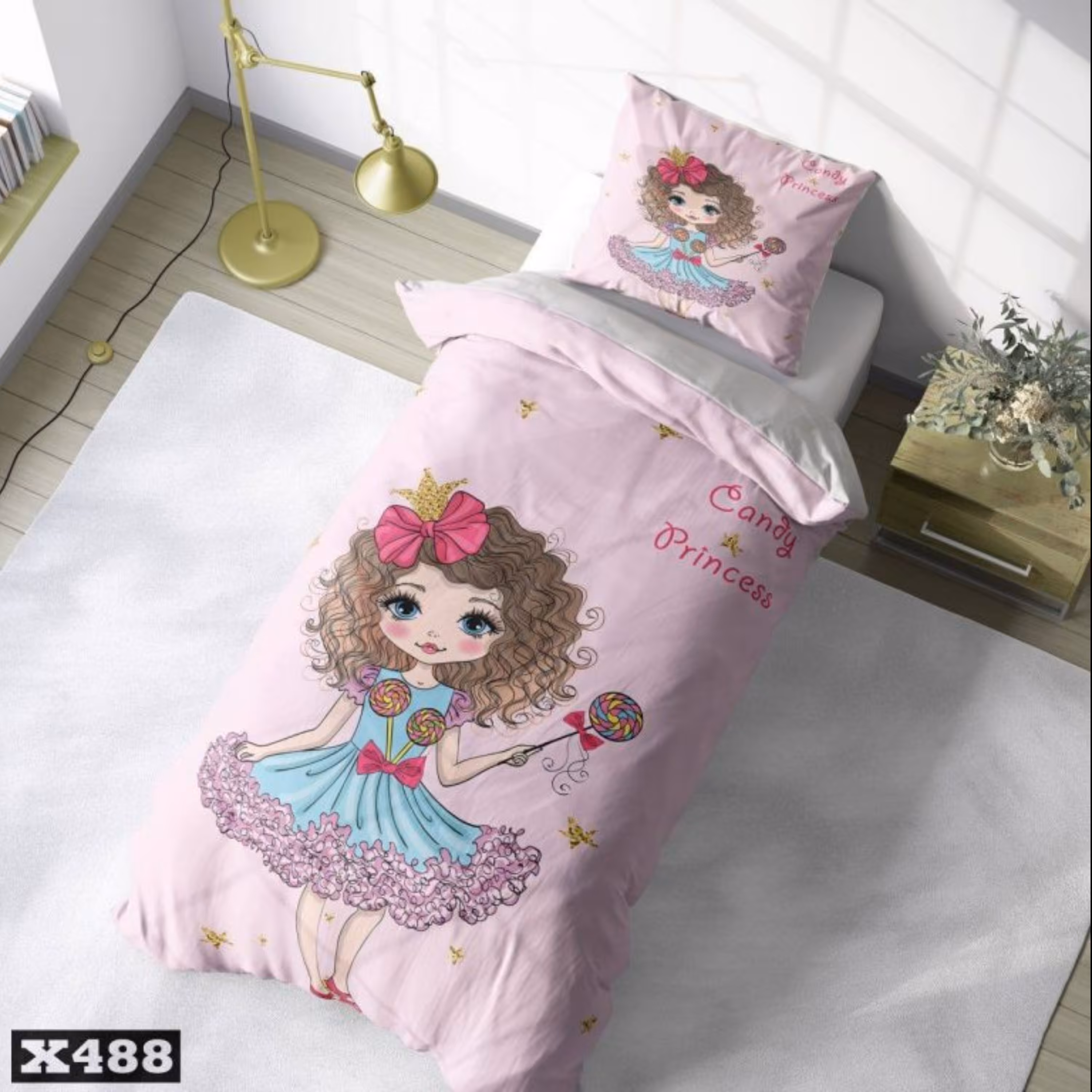 روتختی یک نفره سه بعدی کودکان و نوجوانان میکروتترون مدل آب رنگی نبات پرنسس