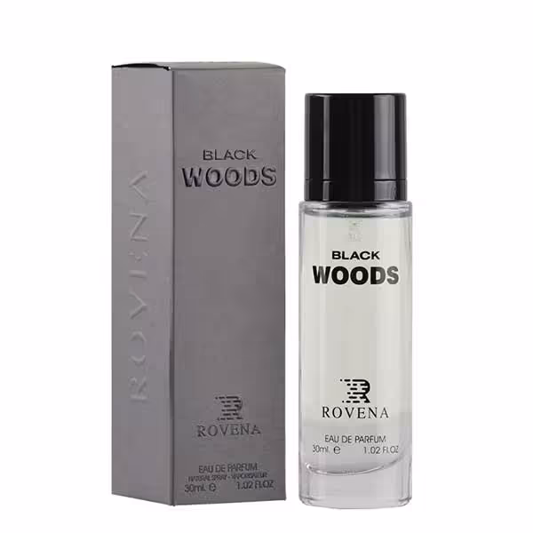 عطر ادکلن جیبی مردانه وود مشکی روینا ماه بانو (30میل)