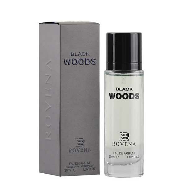 عطر ادکلن جیبی مردانه وود مشکی روینا ماه بانو (30میل)