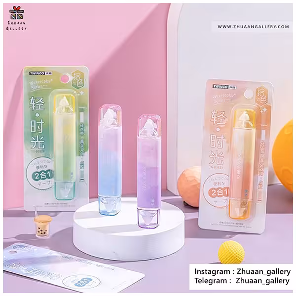 غلطگیر نواری و چسب دو طرفه نواری Watercolor Series پاستلی