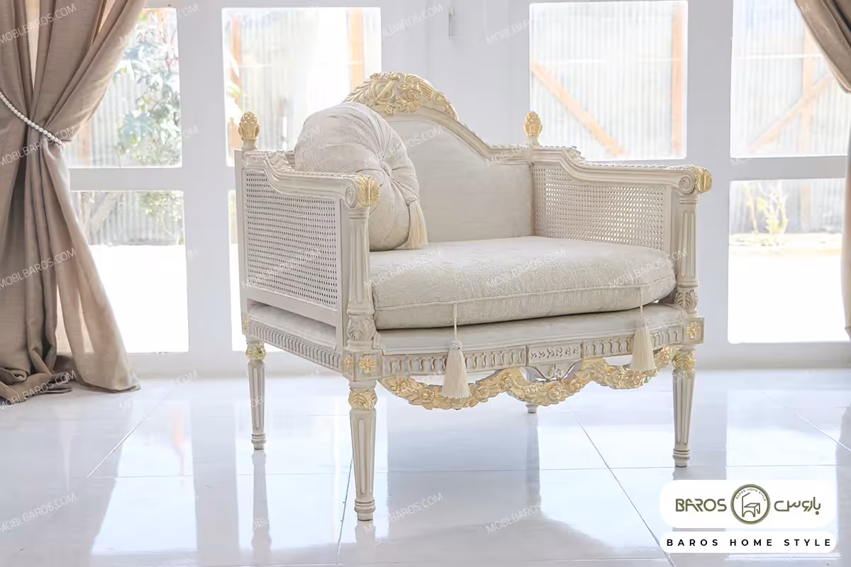 مبل تک نفره حصیری جدید نازنین کد 1