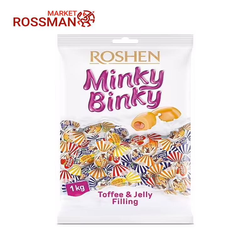 تافی روشن ROSHEN مدل Minky Binky وزن 1 کیلوگرم