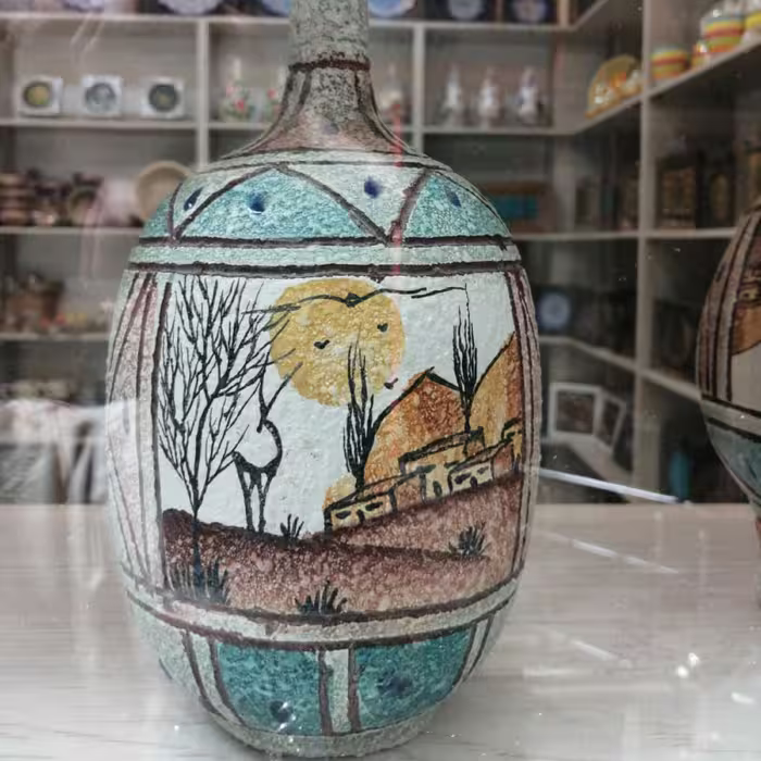 گلدان سفالی طرح زیر خاکی