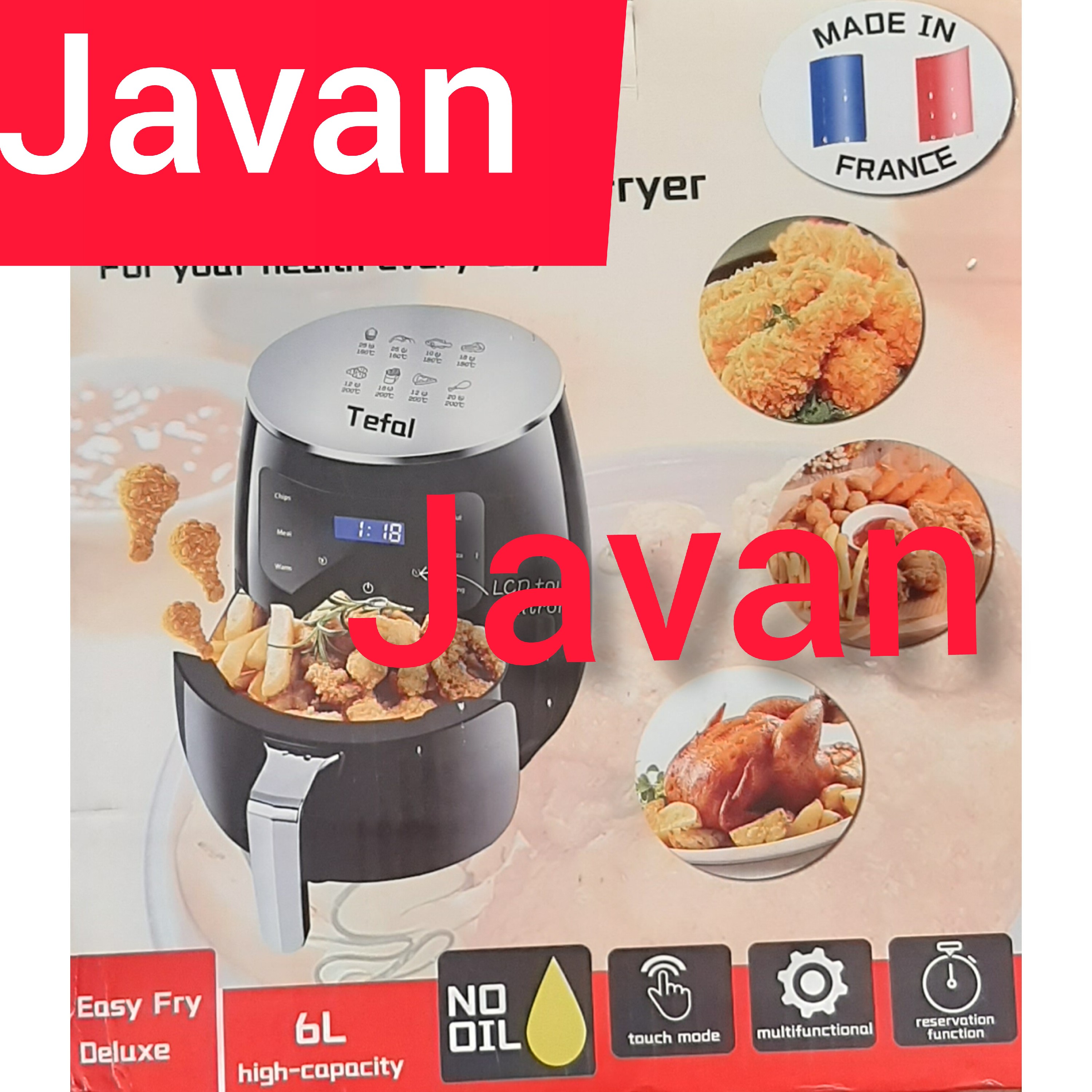 سرخ کن رژیمی یا بدون روغن تفال tefal فرانسه سر طلایی لیتری 6L