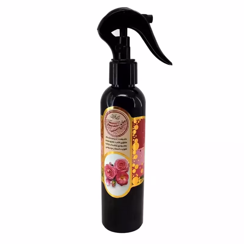 103371-رایحه افشان طبیعی گل محمدی 200گرمی با پمپ روان و قوی-خوشبو کننده هوای طبیعی طیبستان