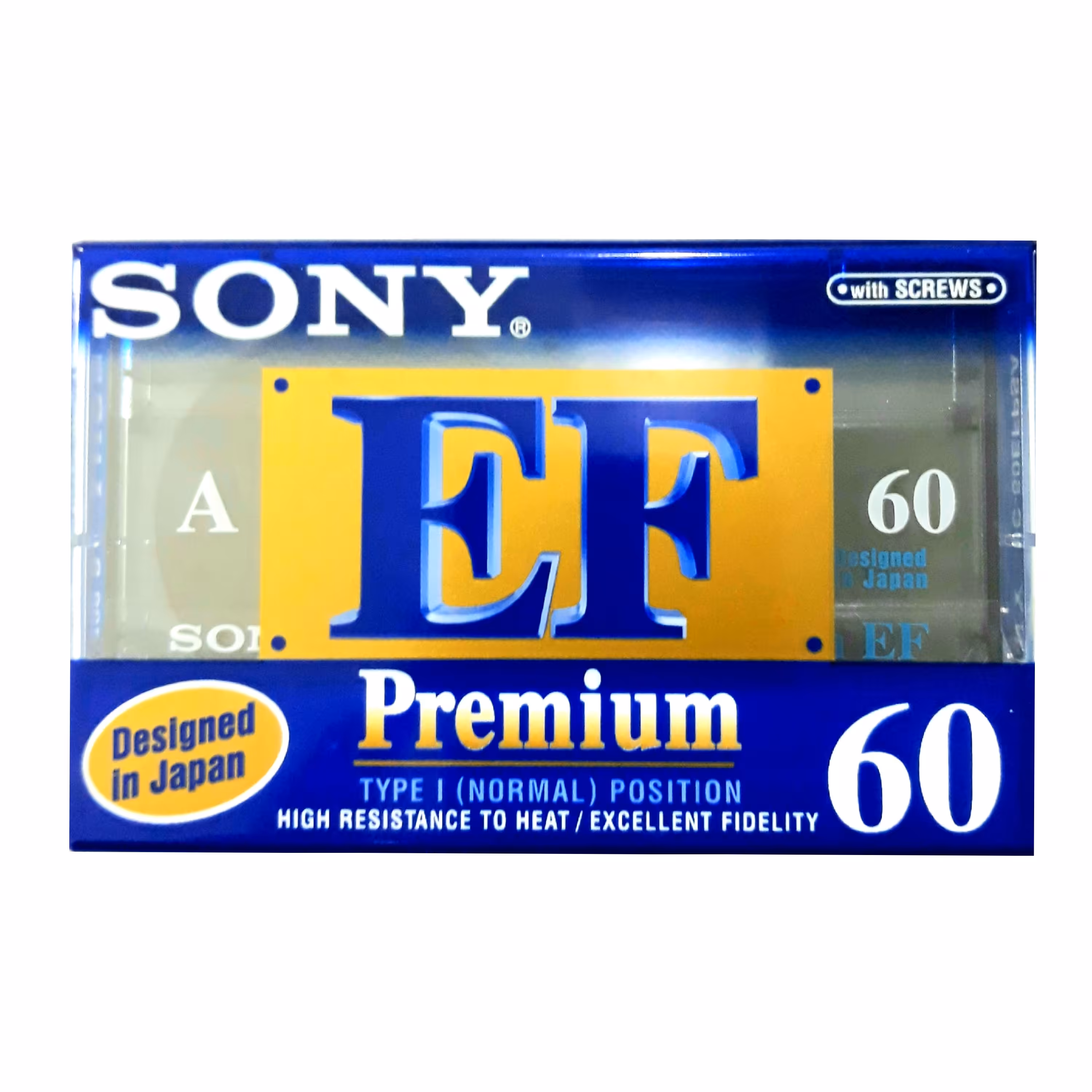 نوار کاست خام 60 دقیقه سونی اورجینال و اصلی سری  EF PREMIUM ، دیزاین ژاپن مونتاژ چین  