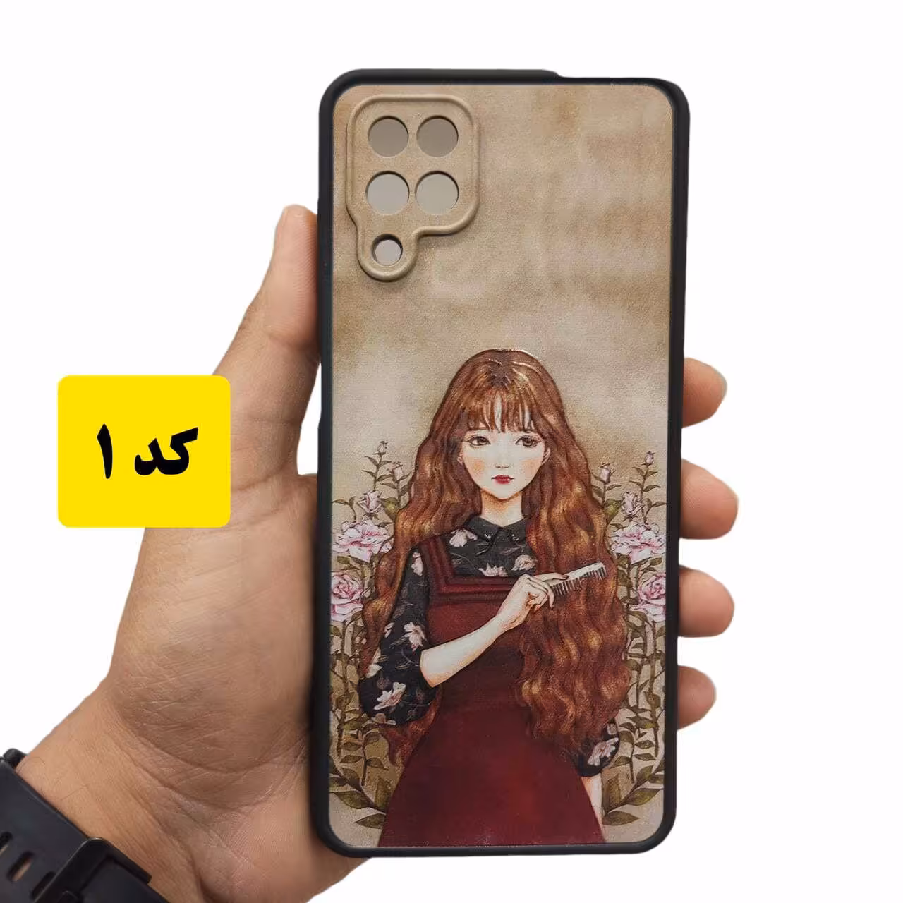 قاب گوشی A12 دخترانه طرح دار محافظ لنز دار - کد 14