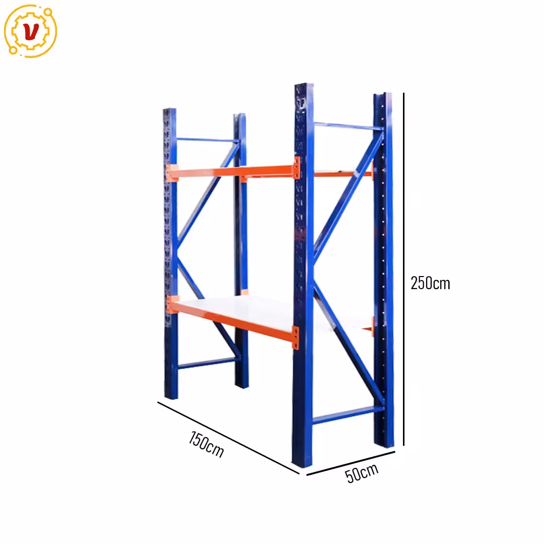 خرید و قیمت قفسه ایزی راک 2 طبقه سایز 150x50 ارتفاع 250 - قفسه‌بندی وکیلی