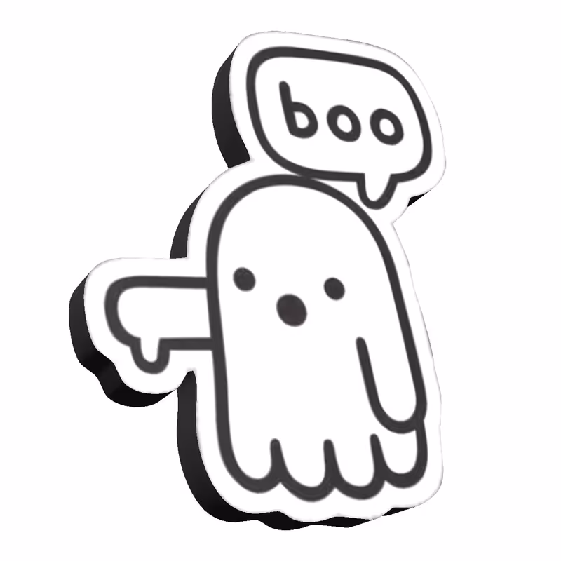 استیکر چوبی طرح boo
