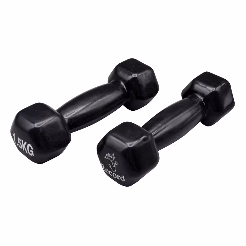 دمبل بدنسازی رکورد مدل Strong روکش دار وزن 1.5 کیلو گرم بسته دو عددی