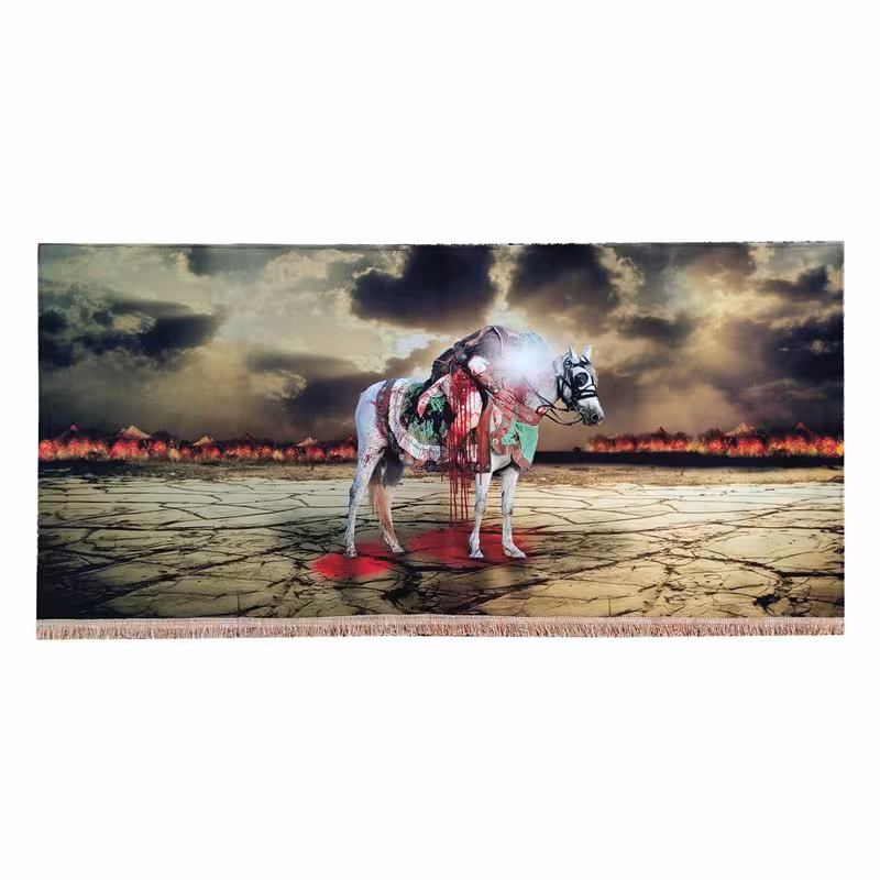 پرچم مخمل شهادت امام حسین (ع) کتیبه محرم 70.140 مناسب منزل و هیئت روضه
