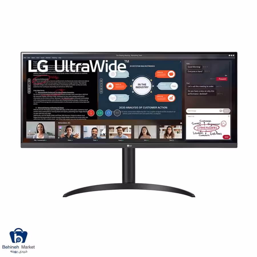 مانیتور گیمینگ ال جی مدل 34WP550-B سایز 34 اینچ