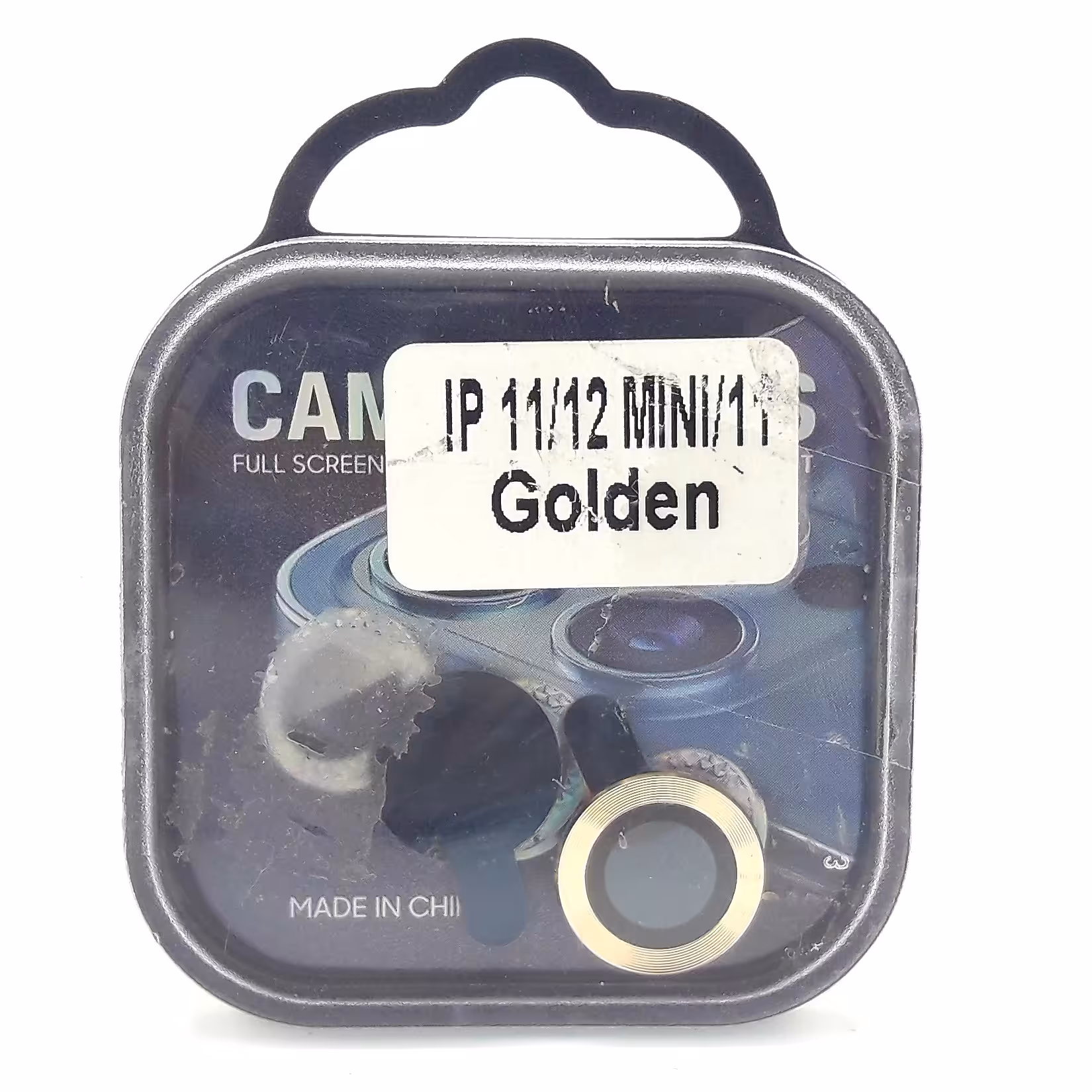 محافظ لنزدوربین فلزی رینگی آیفون 11و12 مینی و 11  رنگ طلایی