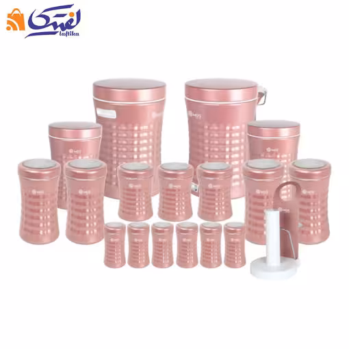 سرویس آشپزخانه 18 پارچه کریستالی ام جی اس MGS صورتی لاکی