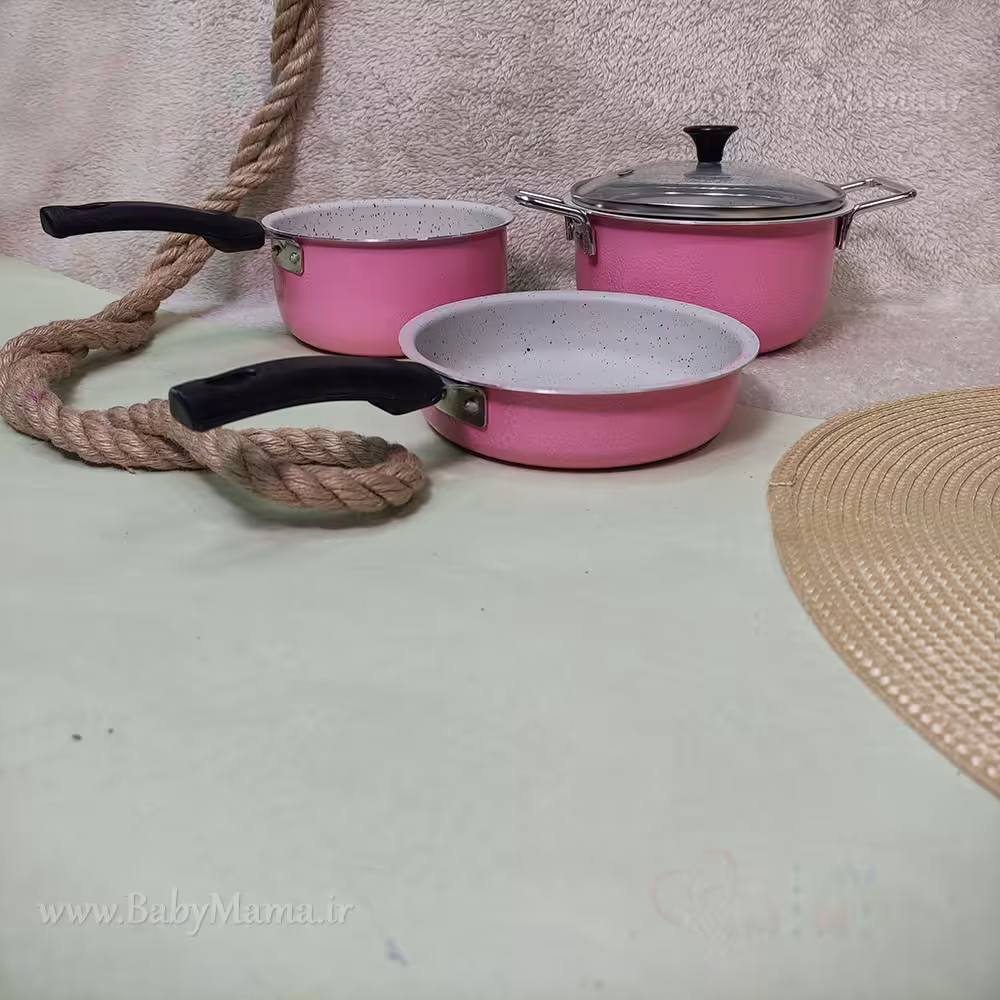 سرویس قابلمه chicco تفلون صورتی