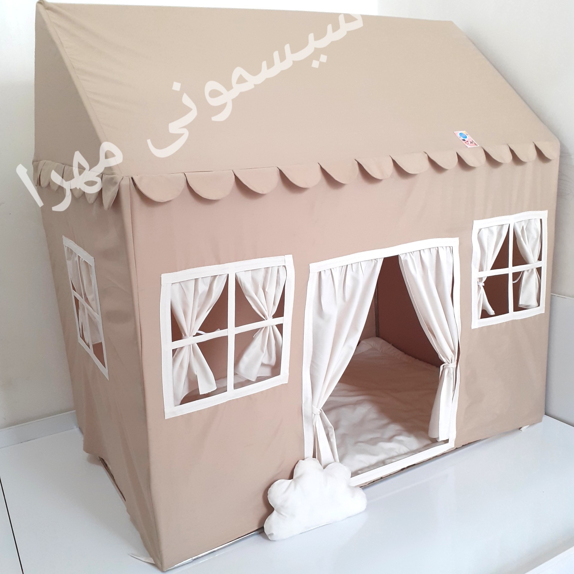 چادر بازی کلبه ای نسکافه ای با اسکلت فلزی