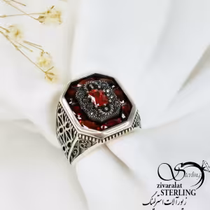 انگشتر نقره کلاسیک ترک سنگ طرح یاقوت کد 10695