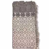 سفره قلمکار چاپ دست طرح گلیم خاکستری 