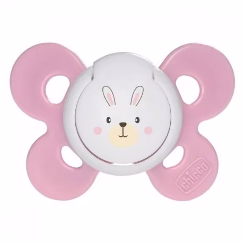 پستانک پروانه ای چیکو اورجینال 0-6 ماه خرگوش صورتی
