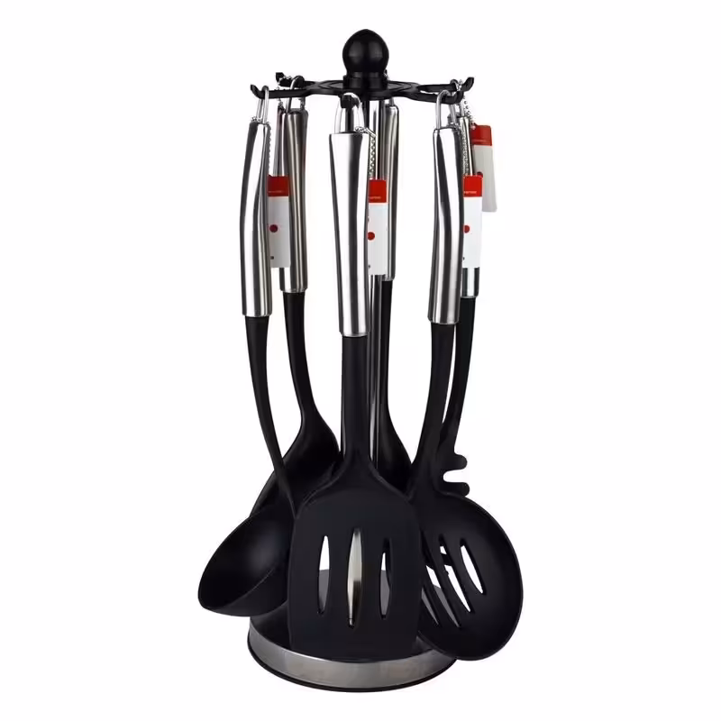 ست کفگیروملاقه یونیک استیل مشکی un-1155