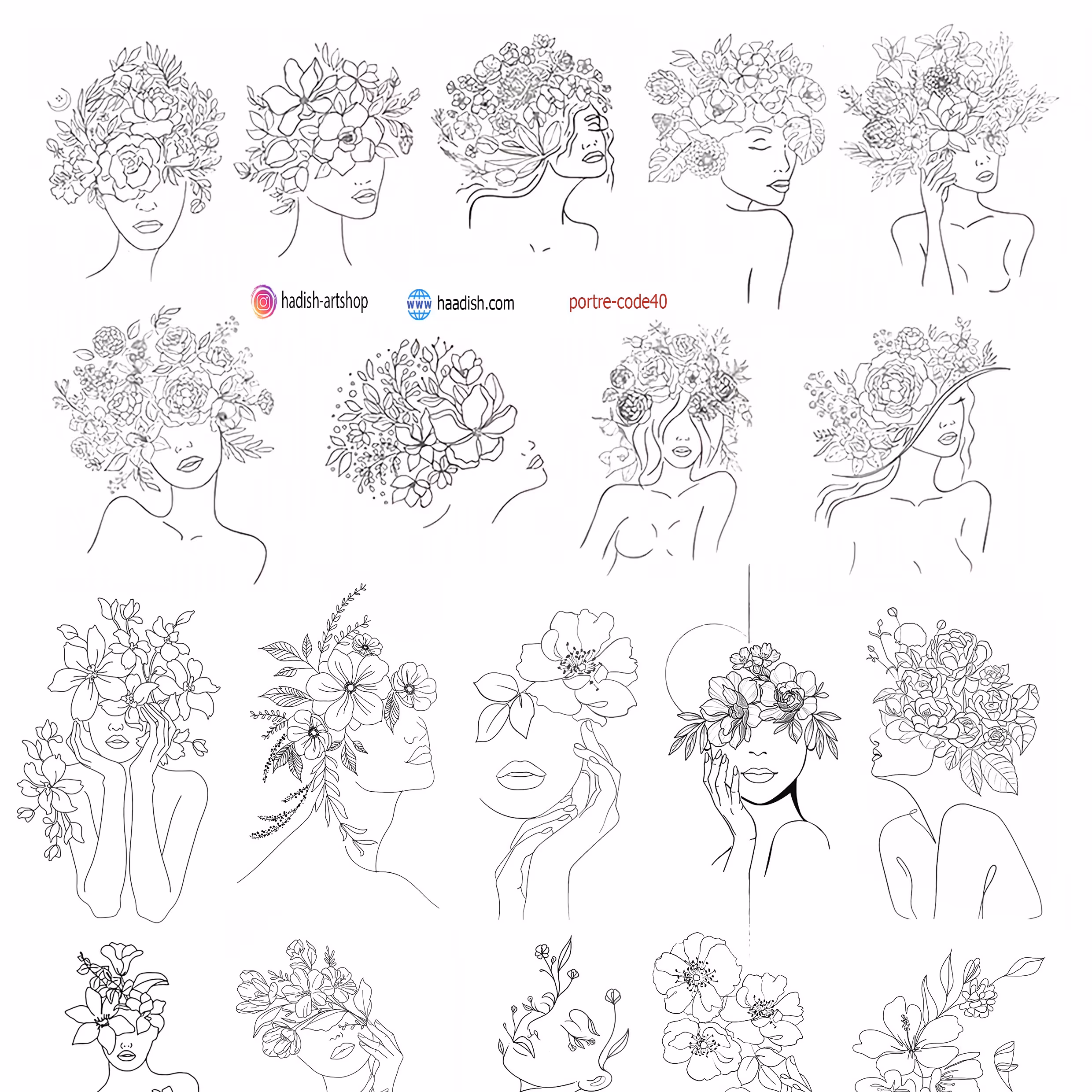 ترنسفر برچسبی شفاف کد 40 طرح پرتره سایز a4 مناسب کارهای رزینی سایز اشکال 4 سانتی متری