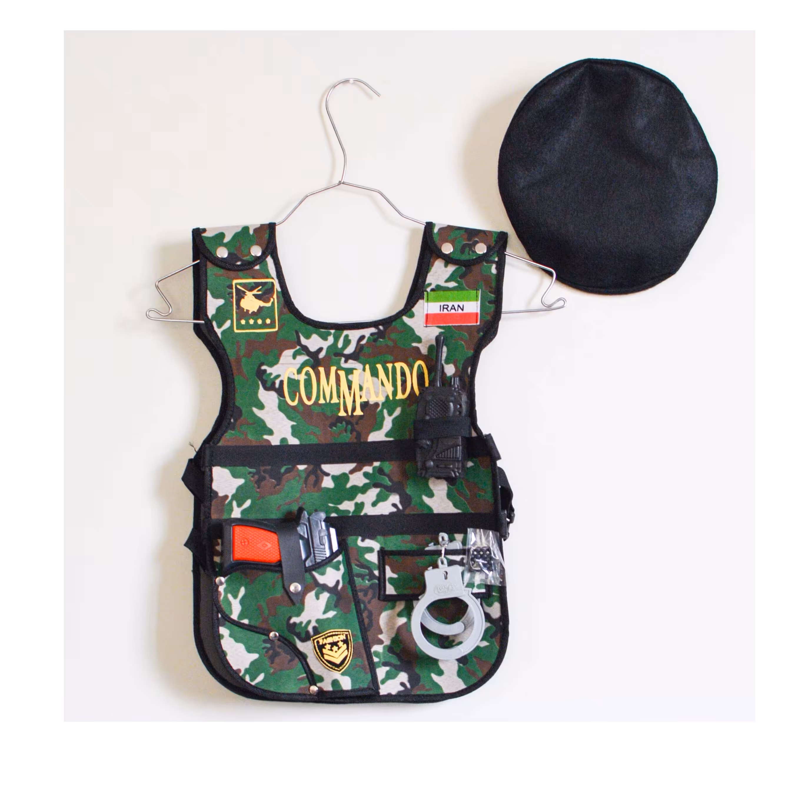 ست جلیقه پلیس ارتشی با وسایل اسباب بازی پسرانه تفنگ دستبند کلاه جلیقه پلیش جلیقه تکاور