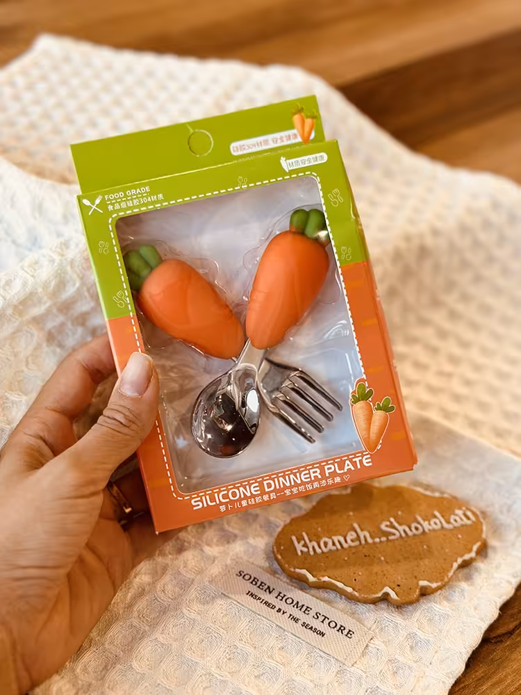 قاشق چنگال فانتزی هویج کد00919