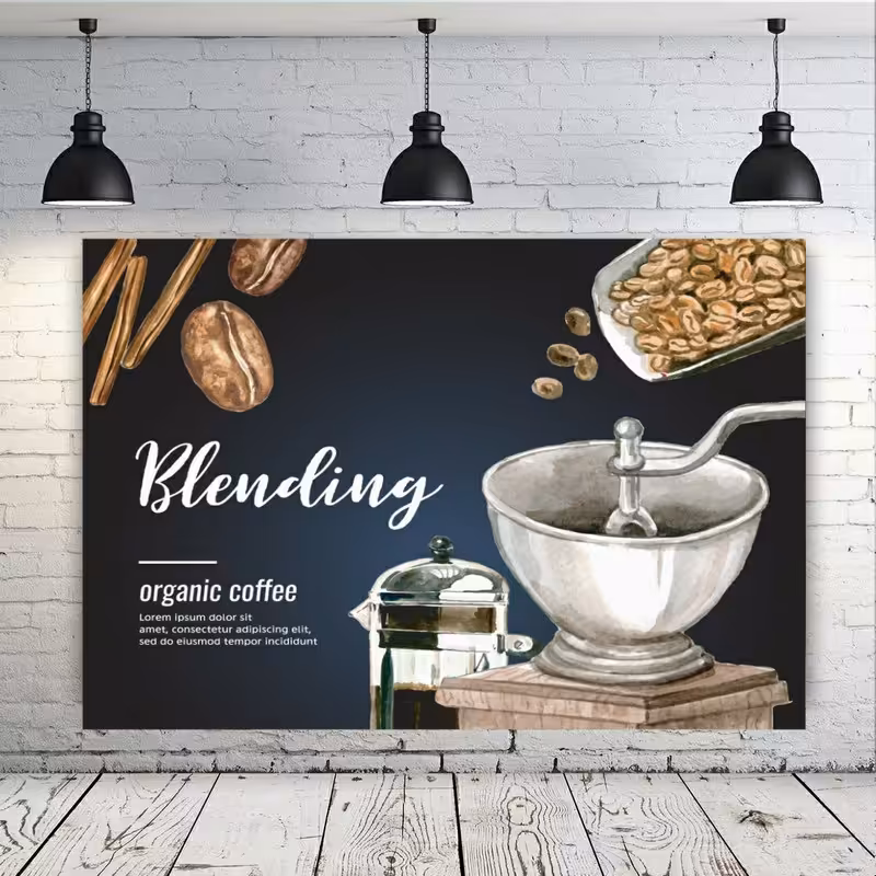 استیکر دیواری طرح قهوه و آسیاب قهوه مدل SDA9427