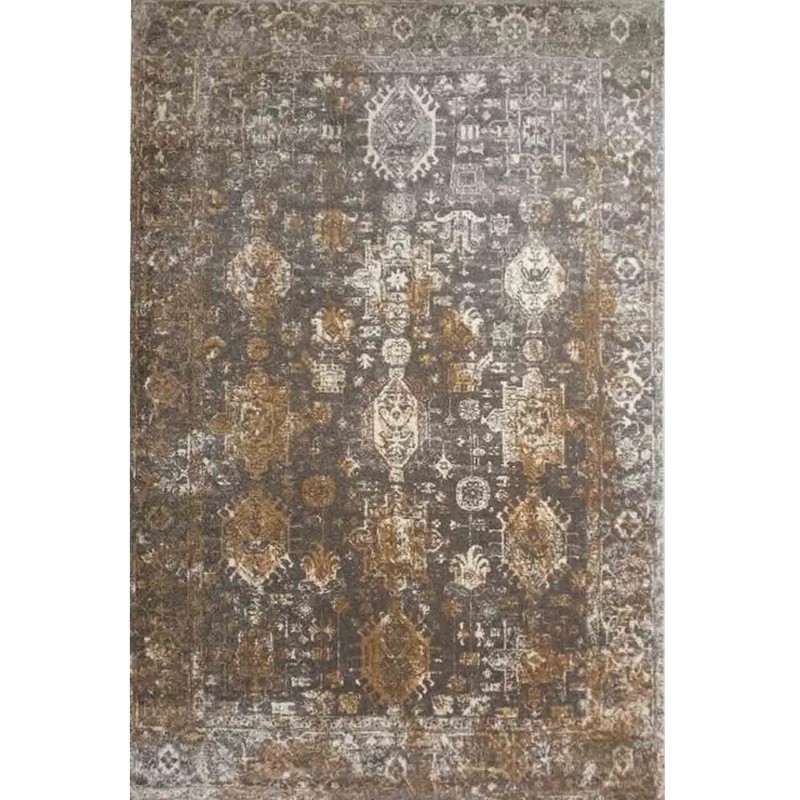 فرش ماشینی نیم متری 50در 80 زمینه طوسی گلیم فرشی مدرن فرش مبل قالیچه طوسی 