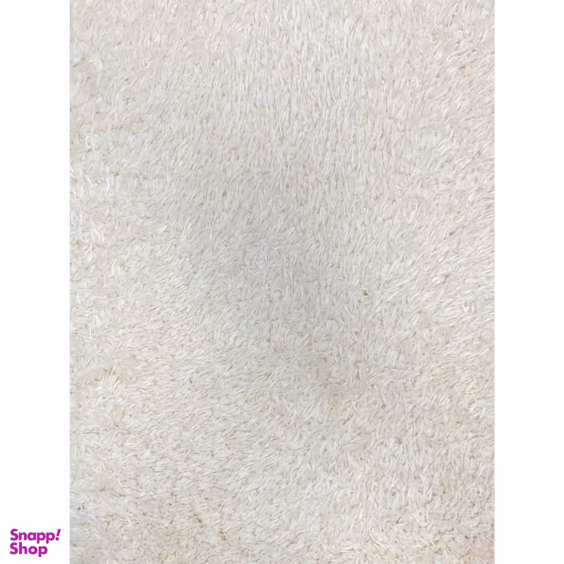 فرش ماشینی مدل شگی فلوکاتی طرح پرزبلند زمینه کرم